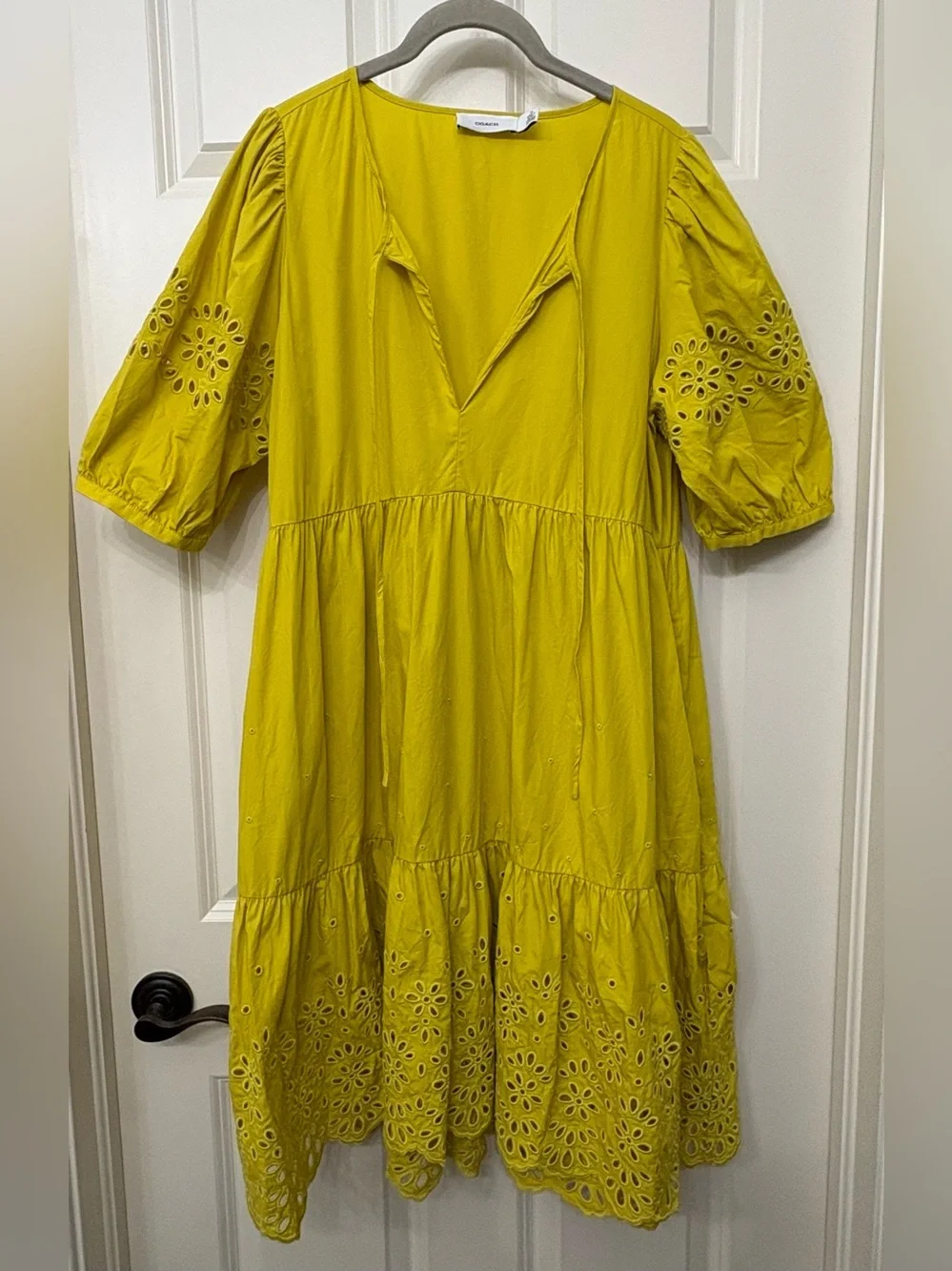 Coach Broderie Anglaise Puff Sleeve Dress, size 10 - Picture 1 of 6